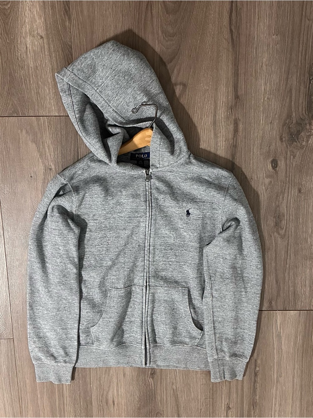 Polo by Ralph Lauren YOUTH Hoodie Grey Full-Zip With Logo NWOT
